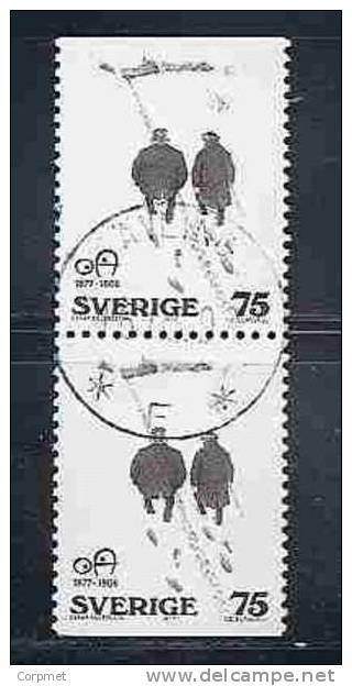SWEDEN - CARICATURISTE OSKAR ANDERSSON - Yvert # 962a - SE-TENANT PAIR - VF USED - Blokken & Velletjes