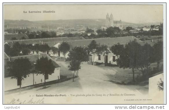 348 E /CPA SAINT NICOLAS DU PORT   (54)  VUE GENERALE PRISE DU CAMP DU 4° BATAILLON DE CHASSEURS - Saint Nicolas De Port