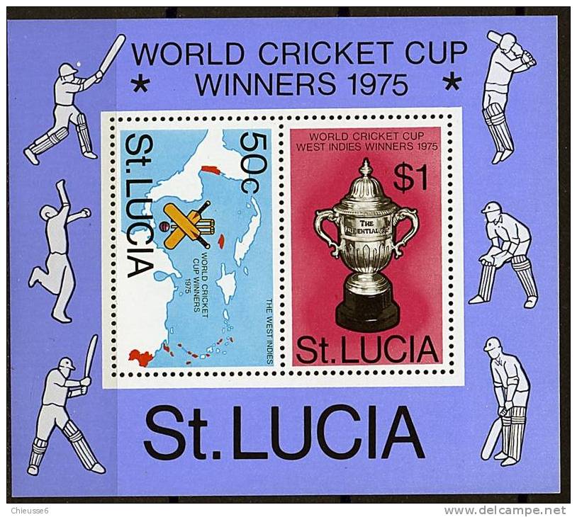 Ste Lucie ** Bloc N° 8 - Coupe Du Monde De Cricket - St.Lucia (1979-...)