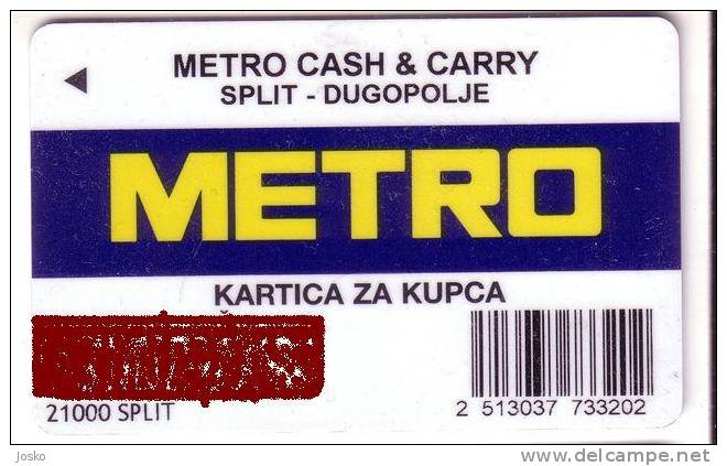 METRO ( Croatia Plastic Gift Card ) - Not Phonecard - Croatia