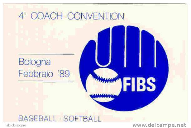 1989 Bologna - 4° Coach ConventionFIBS Baseball Softball - ** - Baseball