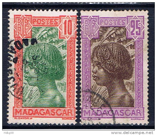 RM+ Madagaskar 1930 Mi 184, 187 Imerinamädchen - Oblitérés