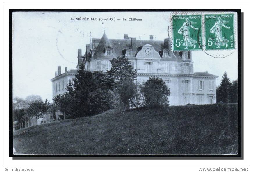 91 MEREVILLE, Le Château, CPA Voyagé1912, Ed Mulard - Mereville