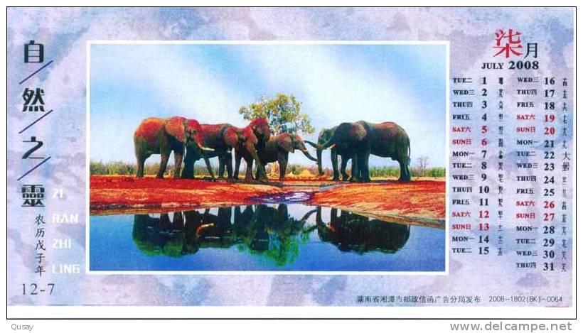 Elephant  .   Pre-stamped Card , Postal Stationery - Elefanten