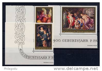 Liechtenstein 1976 ++  400° Ans Rubens, 3 Peintures, N° 596 / 598** Cote 9 E - Rubens