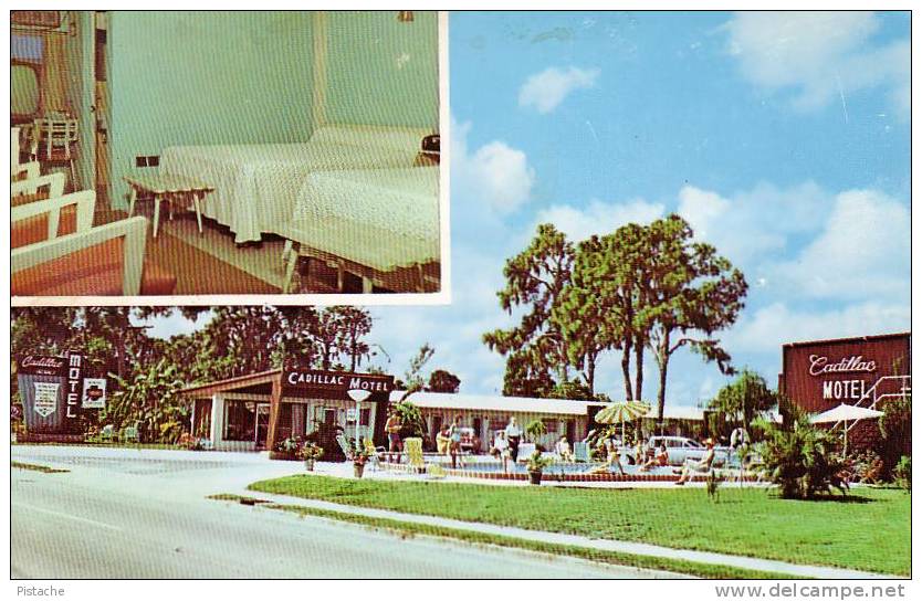 Sarasota FL - Roadside Cadillac Motel - Mint Never Used - American Roadside