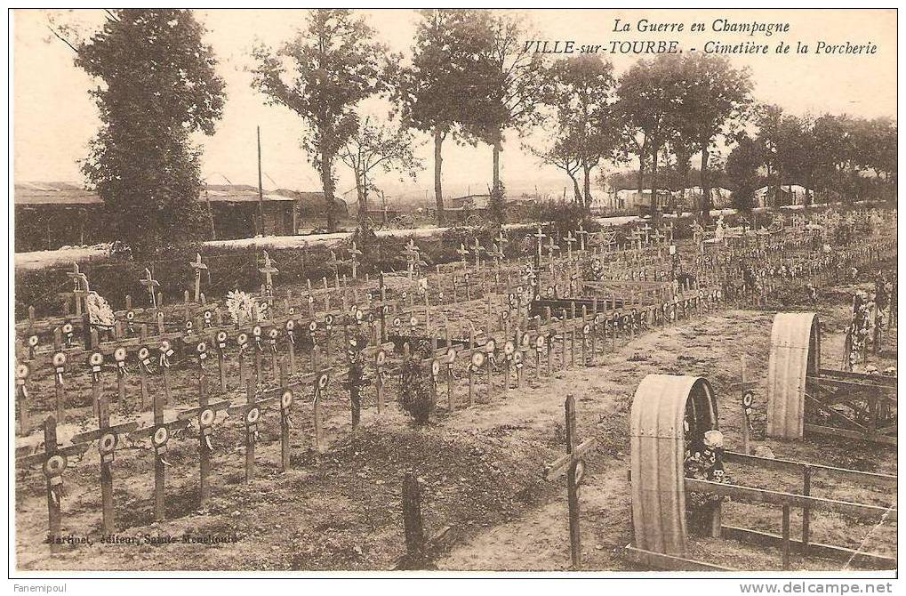 VILLE-SUR-TOURBE . Cimetière De La Porcherie . La Guerre En Champagne - Ville-sur-Tourbe