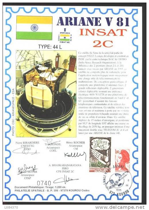 ARIANE  Encart  Vol.81 ( INSAT 2C )  06.12.1995 - Europa