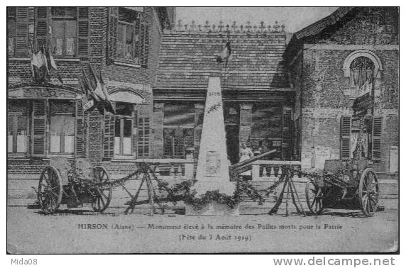 02.HIRSON.MONUMENT ELEVE A LA MEMOIRE DES POILUS MORTS POUR LA PATRIE.Fete Du 03.aout 1919. - Hirson