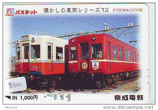 Prepaidcarte Tram Train (8900) Trein Locomotive Eisenbahn Dampf Zug Japon Japan - Treinen