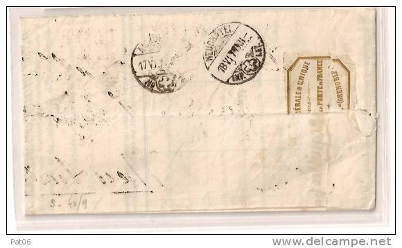 ISERE (37)  -  GRENOBLE - 1876-1878 Sage (Type I)