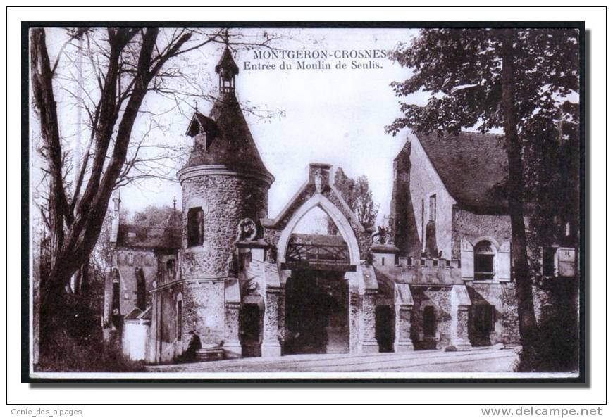 91 MONTGERON, Entrée Du Moulin De Senlis, Ed Cuvilier, Dos Vierge - Montgeron