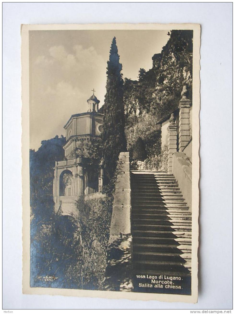 MORCOTE - Salita Alla Chiesa - Lago Di Lungano  TI- CH 1930-40's    VF  D21190 - Morcote