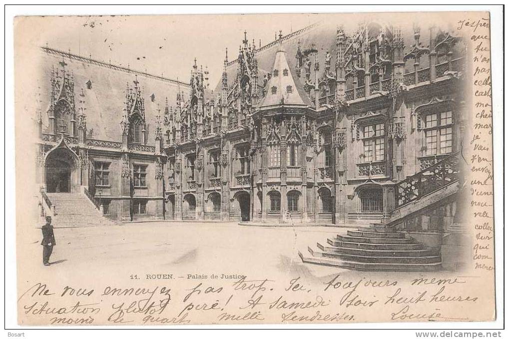 France T.ob.Mouchon N°116 Sur CPA 76.Rouen-Palais De Justice N°11c.13€ - 1900-02 Mouchon