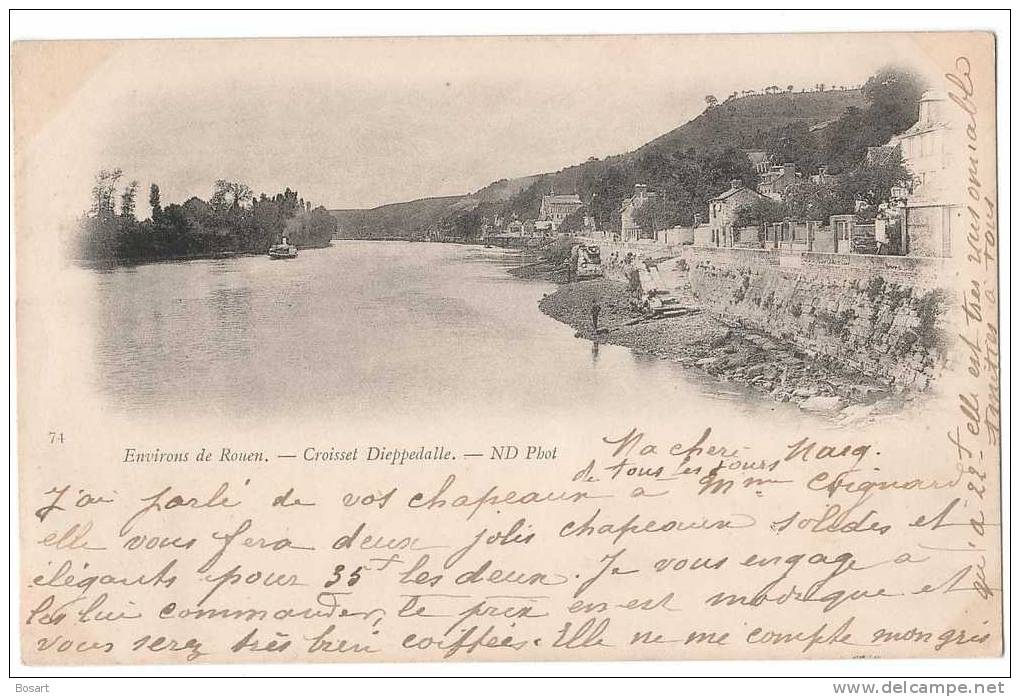 France T.Ob.Mouchon N°116 Sur CPA 76.Rouen-Croisset Dieppedalle-ND74c.13 € - 1900-02 Mouchon