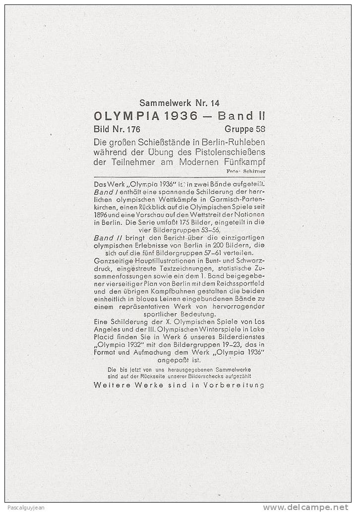 OLYMPIA 1936 - Sammelwerk Nr 14 - Band II - Bild 176 - Sport