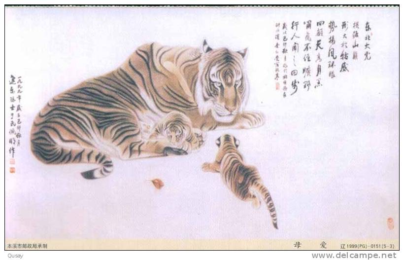 Tiger . Pre-stamped Card , Postal Stationery - Rhinocéros