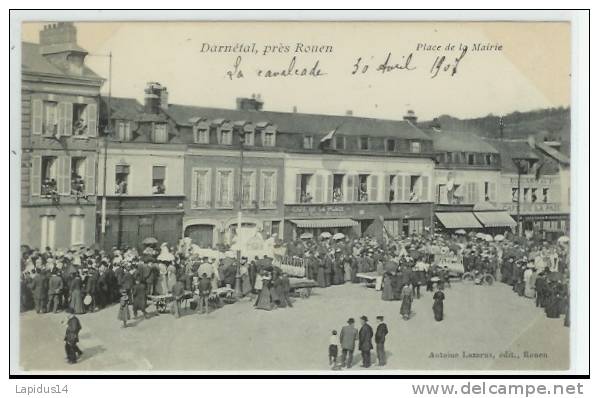 365 E/CPA DARNETAL (seine Maritime)  PLACE DE LA MAIRIE ( LA CAVALCADE 30 Avril 1907) - Darnétal