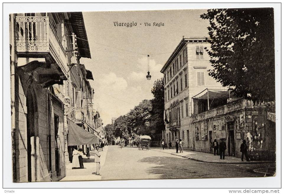 CARTOLINA DI VIAREGGIO-VIA REGIA-ANIMATA- - Viareggio