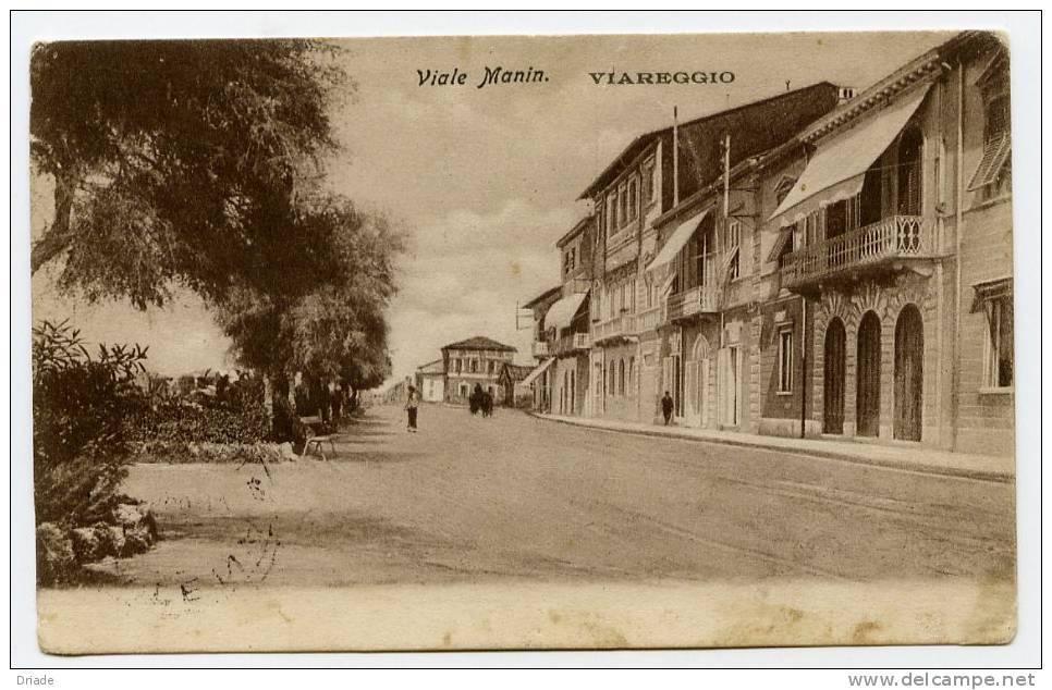 CARTOLINA DI VIAREGGIO-VIALE MANIN-ANIMATA-VIAGGIATA - Viareggio