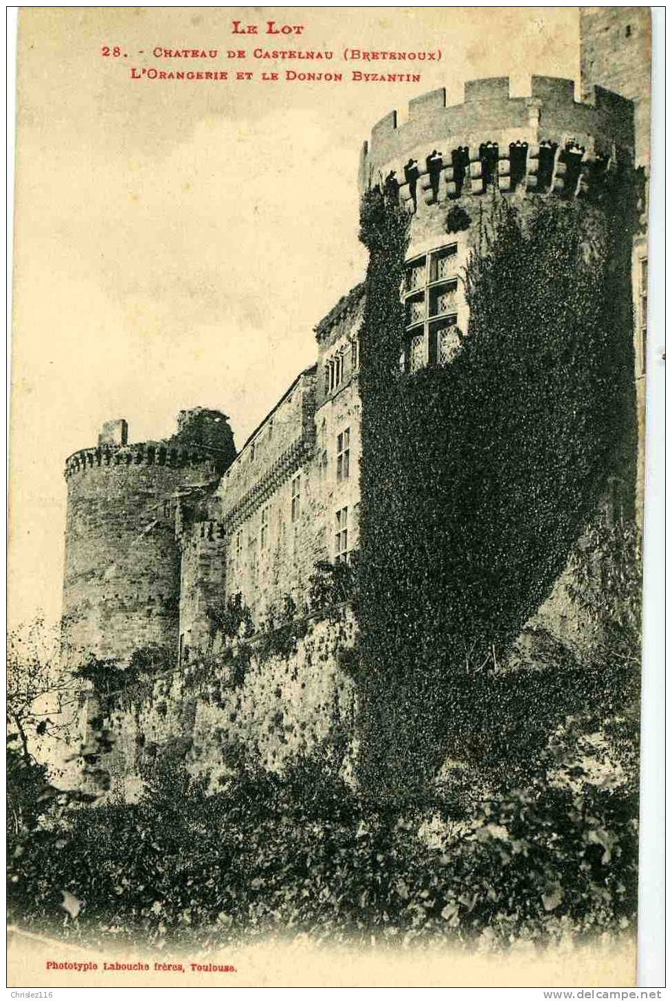 46 BRETENOUX Château De Castelnau Orangerie Et Donjon  Beau Plan   1904 - Bretenoux