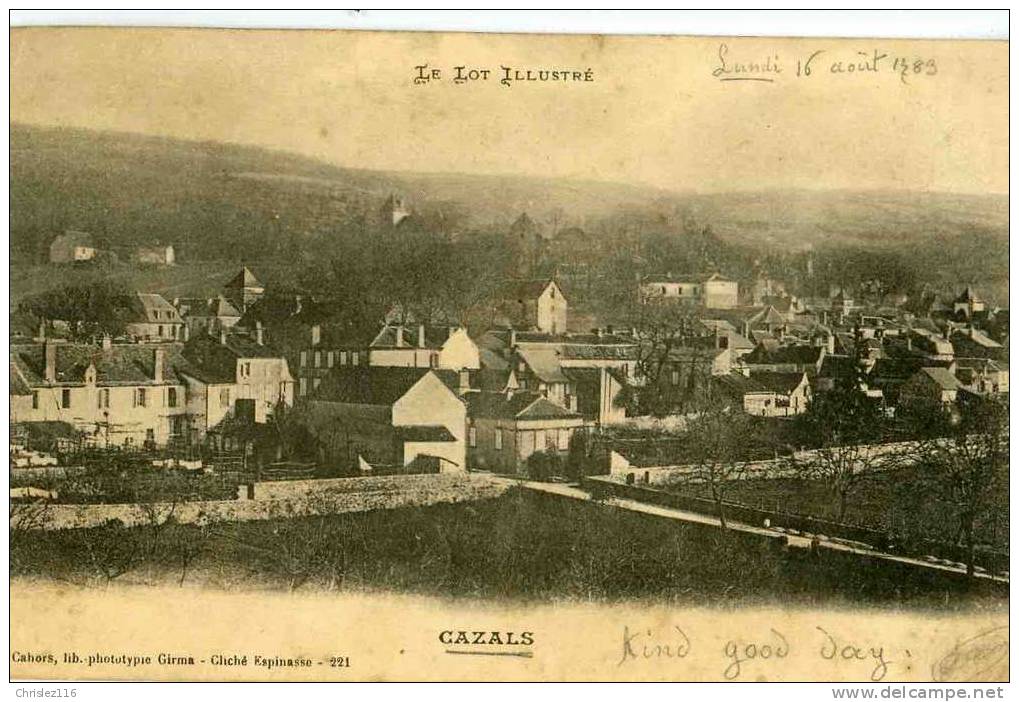 46 CAZALS Vue Générale  Précurseur  1903 - Cazals