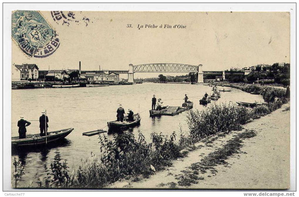 J25 - La Pêche à FIN D´OISE (Conflans Saint-Honorine) - Très Jolie Carte Animée De 1905 - Conflans Saint Honorine