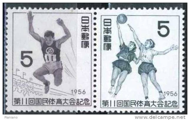 PIA - JAP - 1956 : 11° Rencontre Sportive Nationale à Sapporo - (Yv 584-85) - Unused Stamps