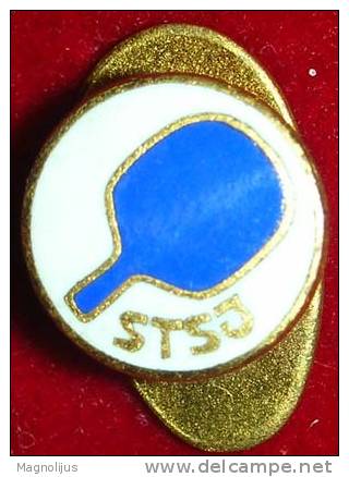 Pin,Badge,Enameled,Sport, Table  Tennis,Yugoslavia Association,Federation,Diam.11mm - Tennis De Table