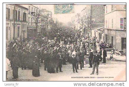 CPA - MONTREUIL SOUS BOIS - MARCHE AUX PUCES - L. GIROUD - SAINT MANDE - AU COQ S.... - BOUILLON DE BOEUF - TRAITEUR - - Montreuil