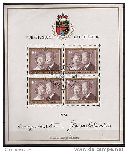 2533) Liechtenstein Kleinbogen Mi.Nr. 614 Gestempelt - Blocks & Sheetlets & Panes