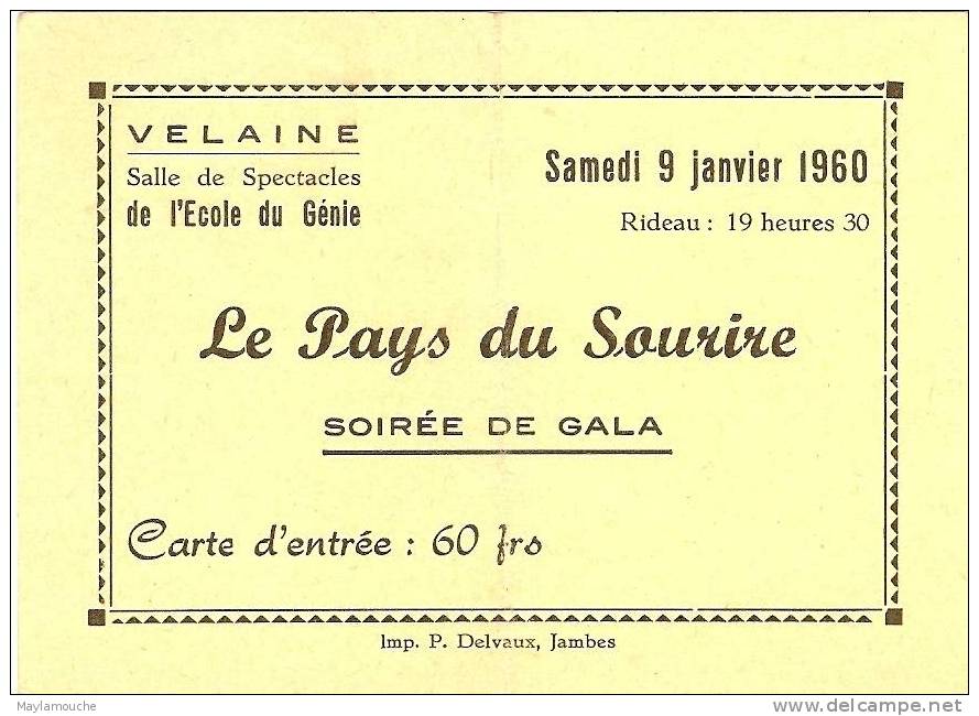 Velaine Ticket Spectacle - Sambreville