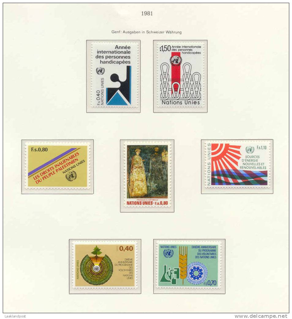 United Nations Geneva Stamps 1981 Mint Orginal Glue (E047) - Andere & Zonder Classificatie