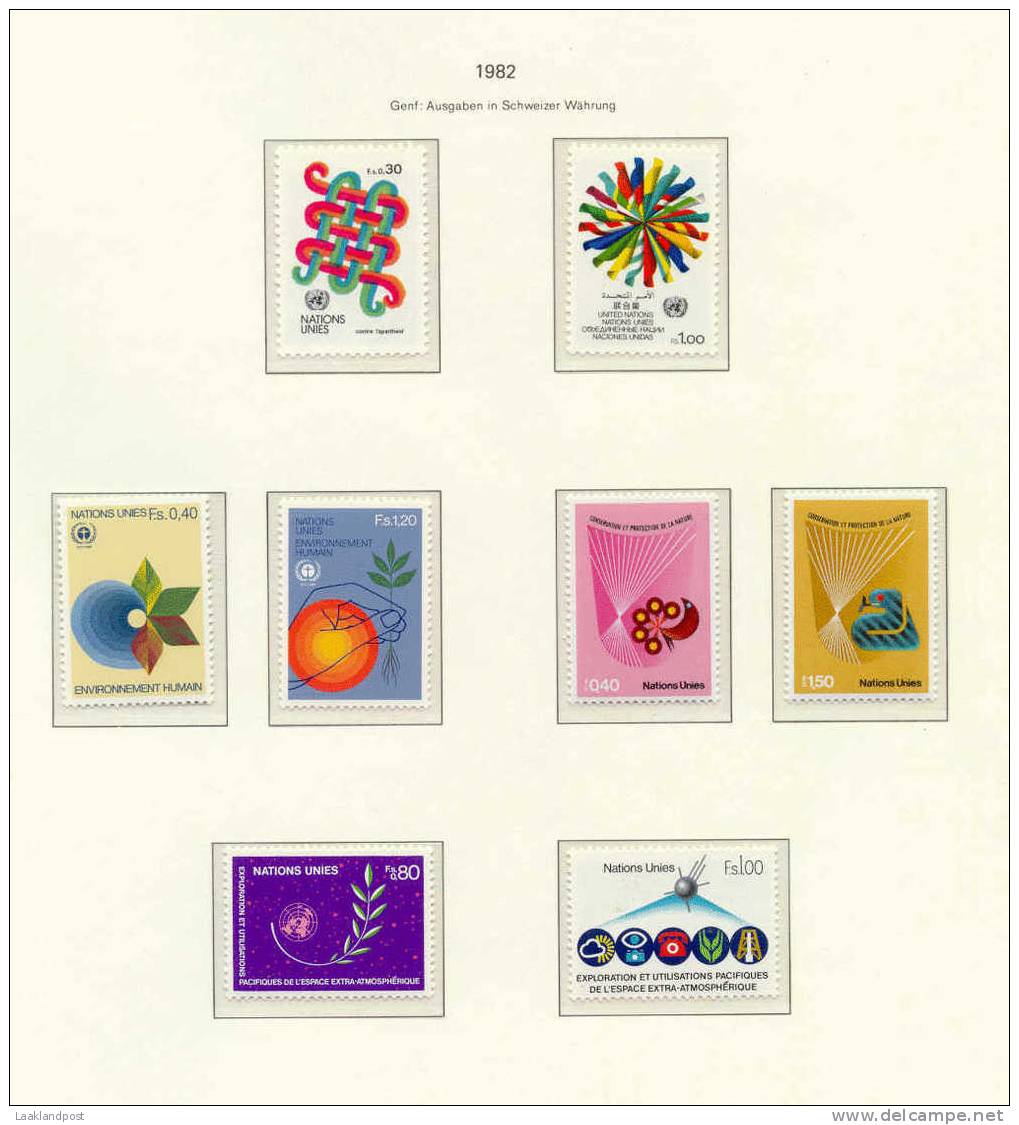 United Nations Geneva Stamps 1982 Mint Orginal Glue (E048) - Andere & Zonder Classificatie