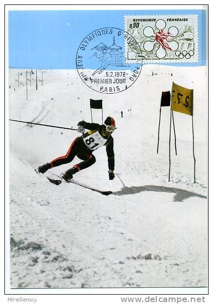 CARTE MAXIMUM JEUX OLYMPIQUES D´HIVER SAPPORO SKI - Hiver 1972: Sapporo