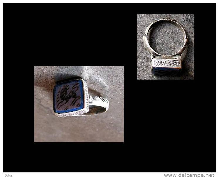 Jolie Bague Argent Lapis Lazuli / Nice Silver And Lapis Oriental Ring - Etnica