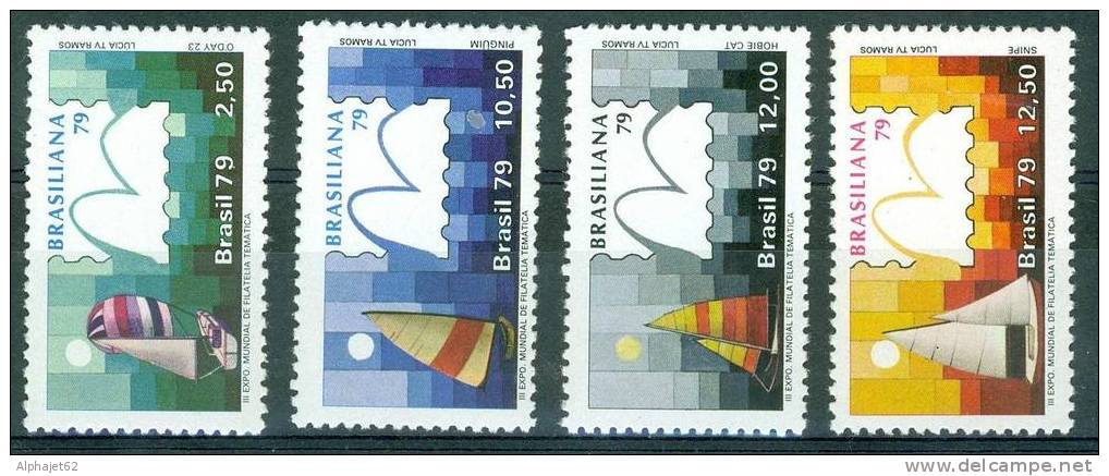 Voiliers De Course - BRESIL - Expo Philatélie Thématique "BRASILIANA 79" - N° 1361 à 1364 ** - 1979 - Unused Stamps