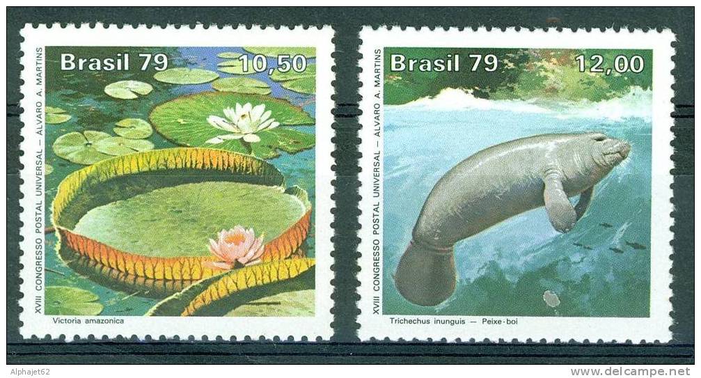 Victoria Amazonique, Lamantin - BRESIL - Faune Et Flore - N° 1365-1366 ** - 1979 - Unused Stamps