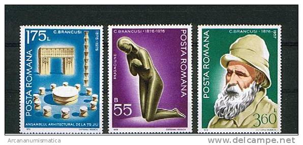 ROMANIA/RUMANIA  1.976  Y&t 2949/51  Serie Completa  Escultor BRANCUSI   SDL-33 - Verzamelingen