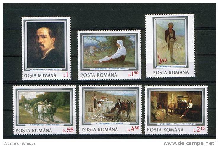 ROMANIA/RUMANIA  1.977  Y&t 3014/19   Serie Completa  Pinturas-Arte  NICOLAIE GRIGORESCU  SDL-36 - Verzamelingen