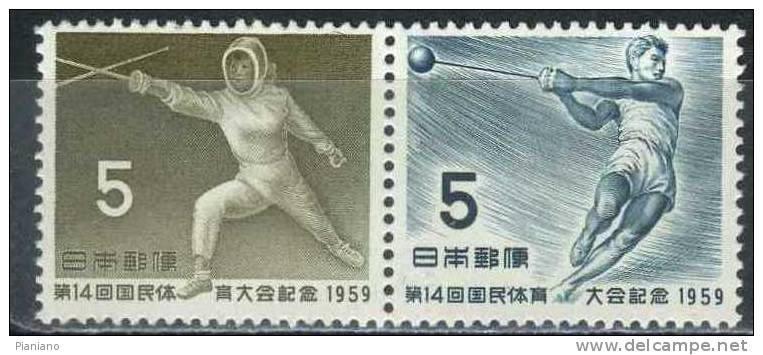 PIA - JAP - 1959 : 14° Rencontre Sportive Nationale à Tokyo - (Yv 636-37) - Unused Stamps