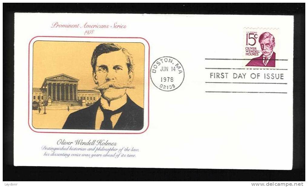 FDC Oliver Wendell Holmes - Dishtinguished Historian And Philosopher Of The Law 1978 - 1971-1980