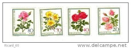 Série Neuve De Suisse N° 1166-9 Yt, Projuventute 1982,  Fleurs: Roses - Ongebruikt
