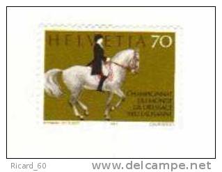 Timbre Neuf** De Suisse, N°1163 Yt, Chevaux Championnat Du Monde De  Dressage, Piaffé, 1982 - Unused Stamps