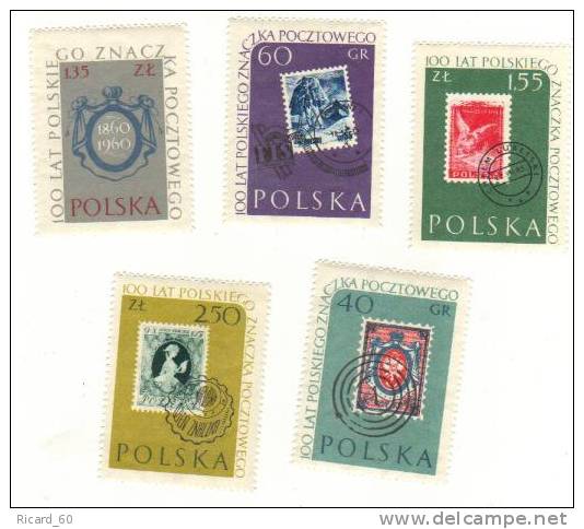 Série Neuve De Pologne Centenaire Du Timbre, Timbre Sur Timbre - Unused Stamps