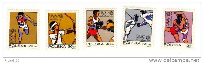 Série Neuve** De Pologne,n°1995-99,  Jo De Munich: Course, Tir à L'arc , Escrime, Boxe, Lutte - Nuevos