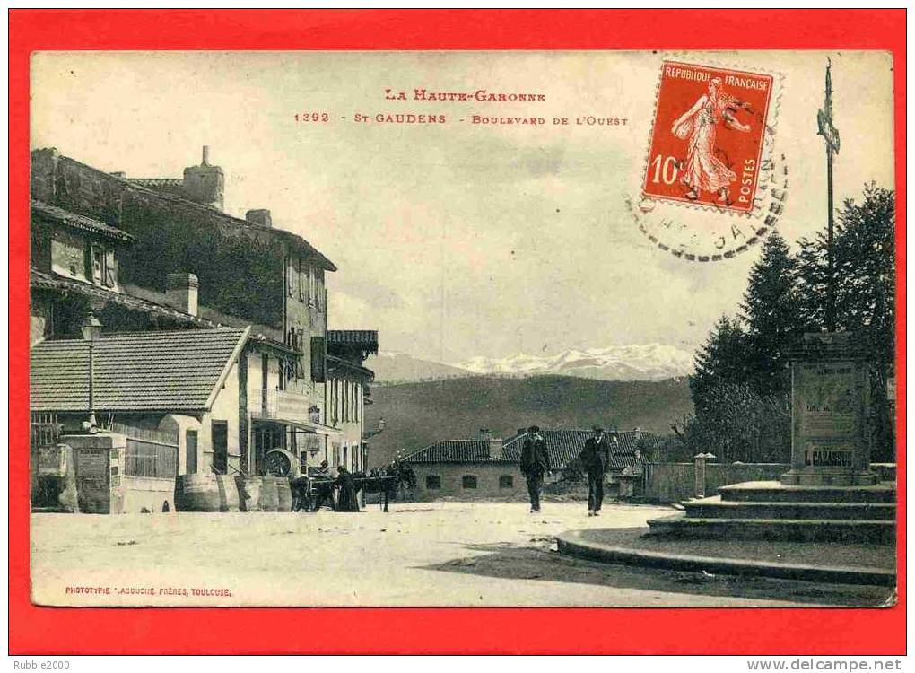 SAINT GAUDENS 1912 BOULEVARD DE L OUEST CALVAIRE CARTE EN BON ETAT - Saint Gaudens