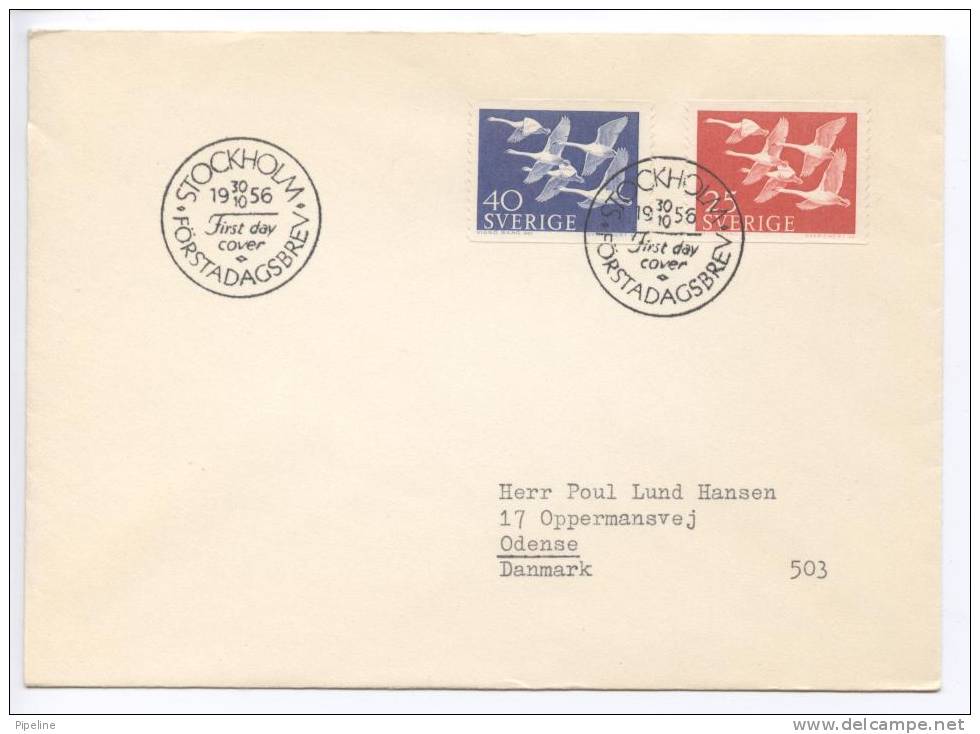 Sweden FDC Nordic Cooperation 30-10-1956 Sent To Denmark - FDC