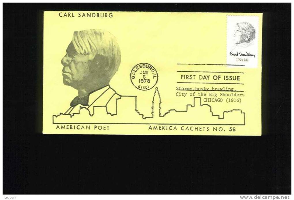 FDC Carl Sandburg - American Poet 1978 - 1971-1980