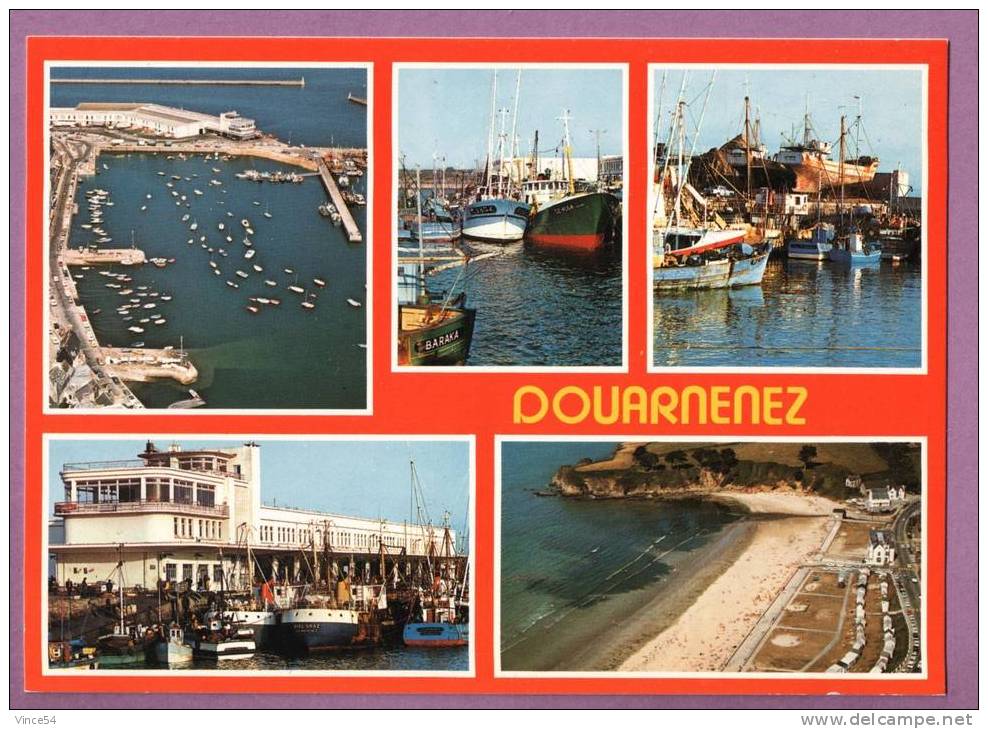 DOUARNENEZ - Multivues - La Criée, Le Port De Pêche Et La Plage Des Ris - Douarnenez
